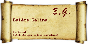 Balázs Galina névjegykártya
