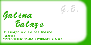 galina balazs business card