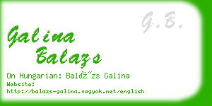 galina balazs business card